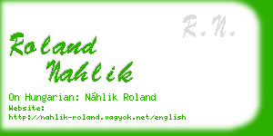 roland nahlik business card